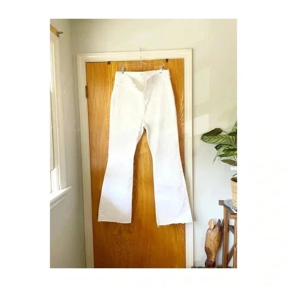 River Island Plus White Flare  Jeans - Picture 5 of 8